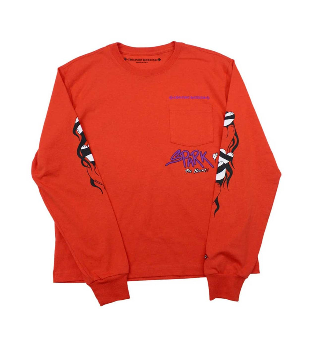 Chrome Hearts Matty Boy Spark the Heart L/S Tee Red