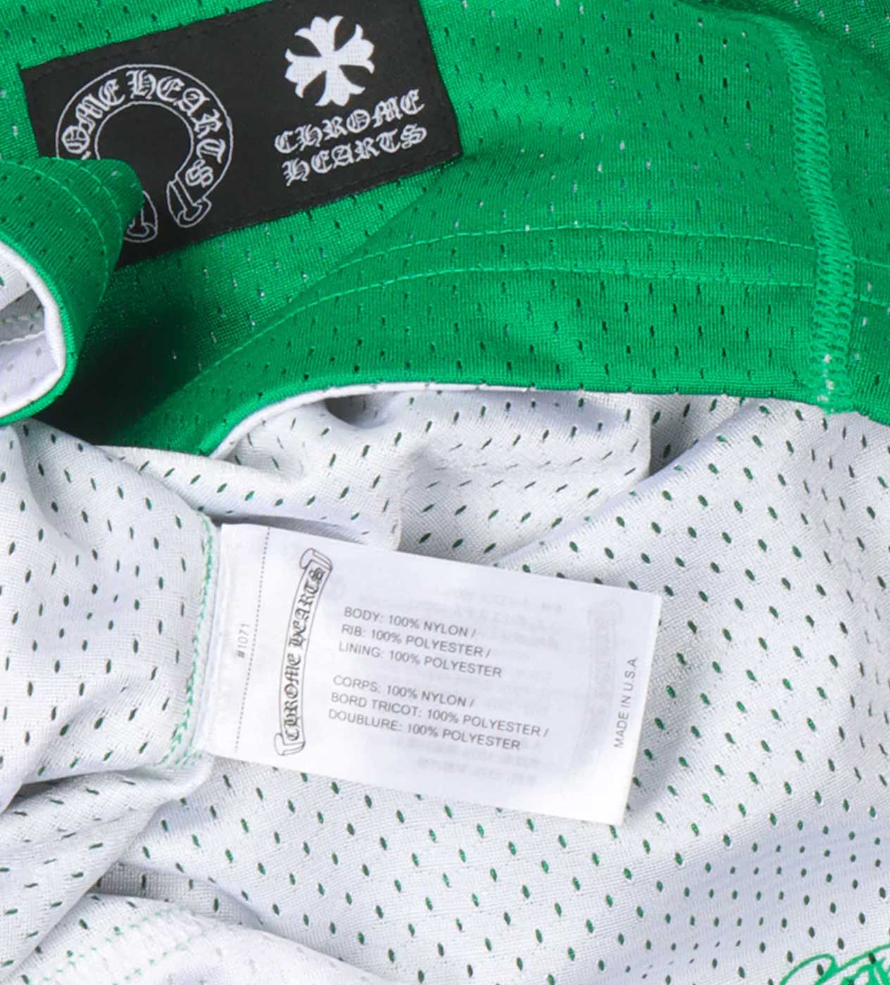 Chrome Hearts Green Reversible Mesh Basketball Jersey