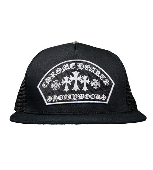Chrome Hearts Black Hollywood Trucker Cap