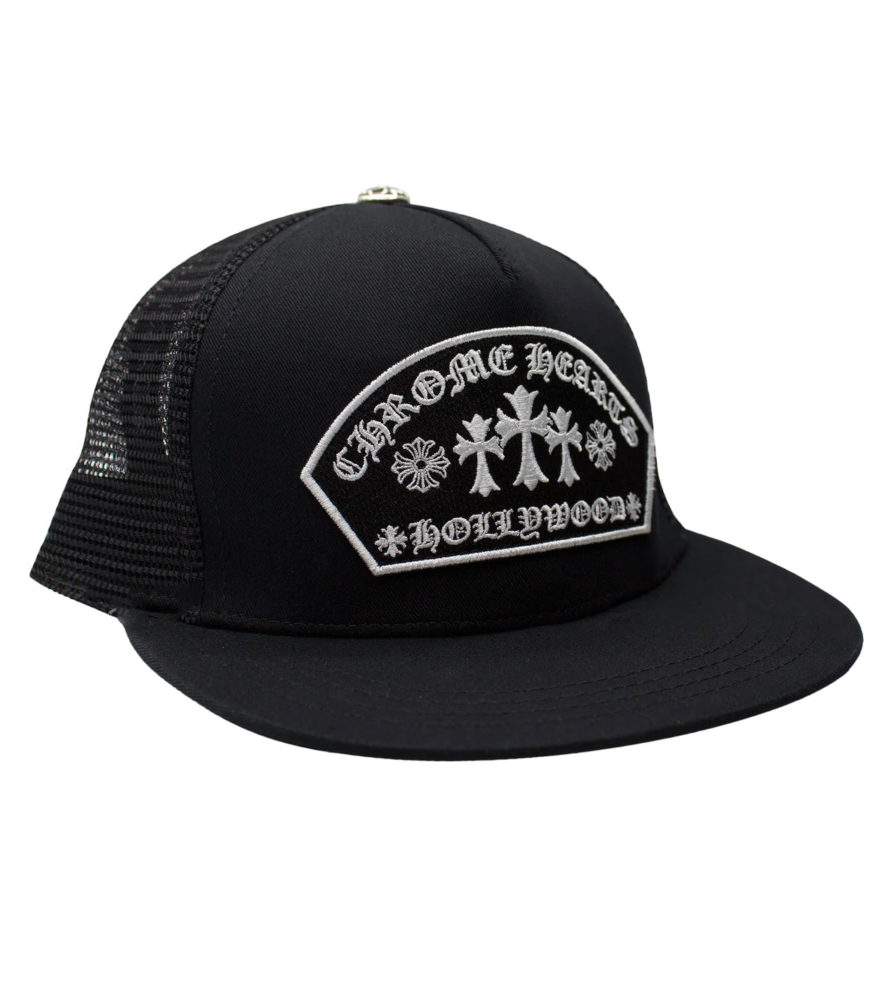 Chrome Hearts Black Hollywood Trucker Cap